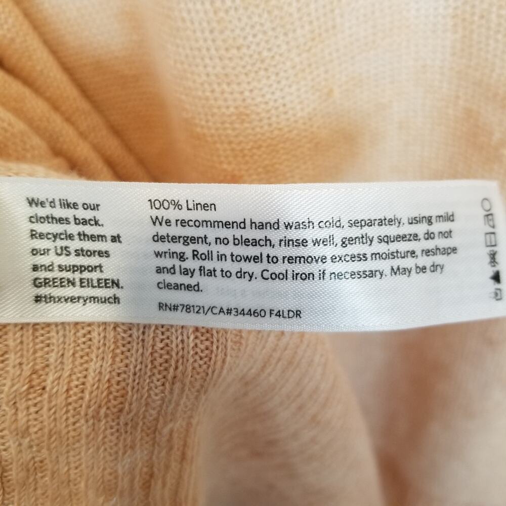 Eileen Fisher Woman 100% Linen Lightweight Open Front Cardigan Peach Size 2X - Picture 5 of 5